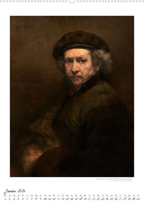 L'image des autoportraits de quatre siècles (Calendrier mural CALVENDO Premium 2024) 