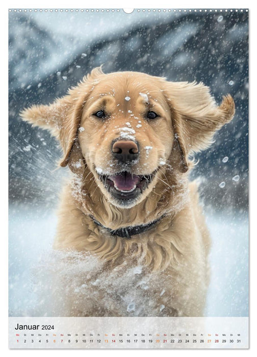 Golden Retriever - ein Hund für die Familie (CALVENDO Wandkalender 2024)