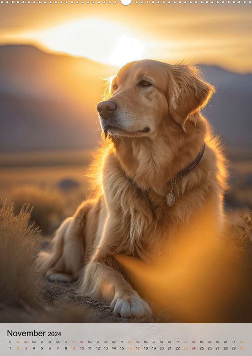 Golden Retriever - ein Hund für die Familie (CALVENDO Premium Wandkalender 2024)