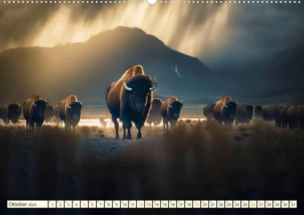 Amerikanischer Bison (CALVENDO Wandkalender 2024)