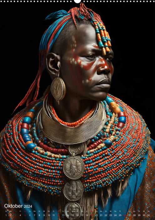 Inspiriert von den Massai, den stolzen Kriegern Afrikas (CALVENDO Wandkalender 2024)