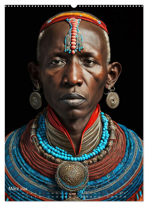 Inspired by the Masai, the proud warriors of Africa (CALVENDO wall calendar 2024) 