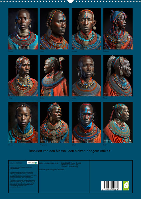 Inspiré par les Masaï, les fiers guerriers d'Afrique (Calvendo Premium Wall Calendar 2024) 