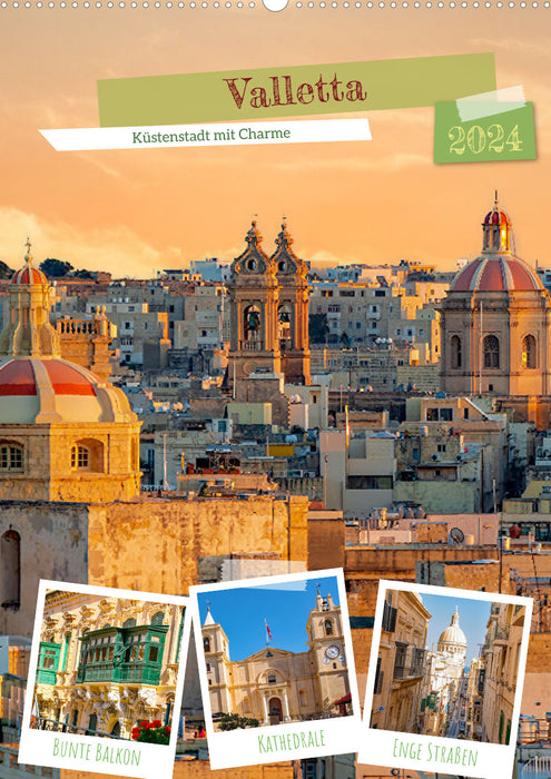 Valletta - Küstenstadt mit Charme (CALVENDO Wandkalender 2024)