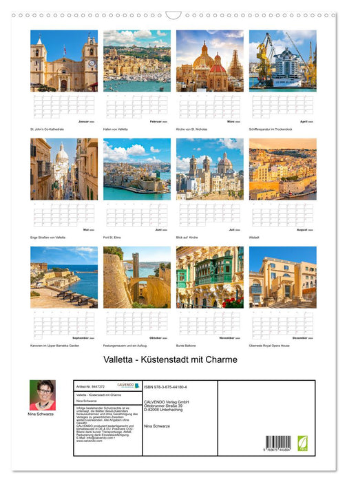Valletta - Küstenstadt mit Charme (CALVENDO Wandkalender 2024)