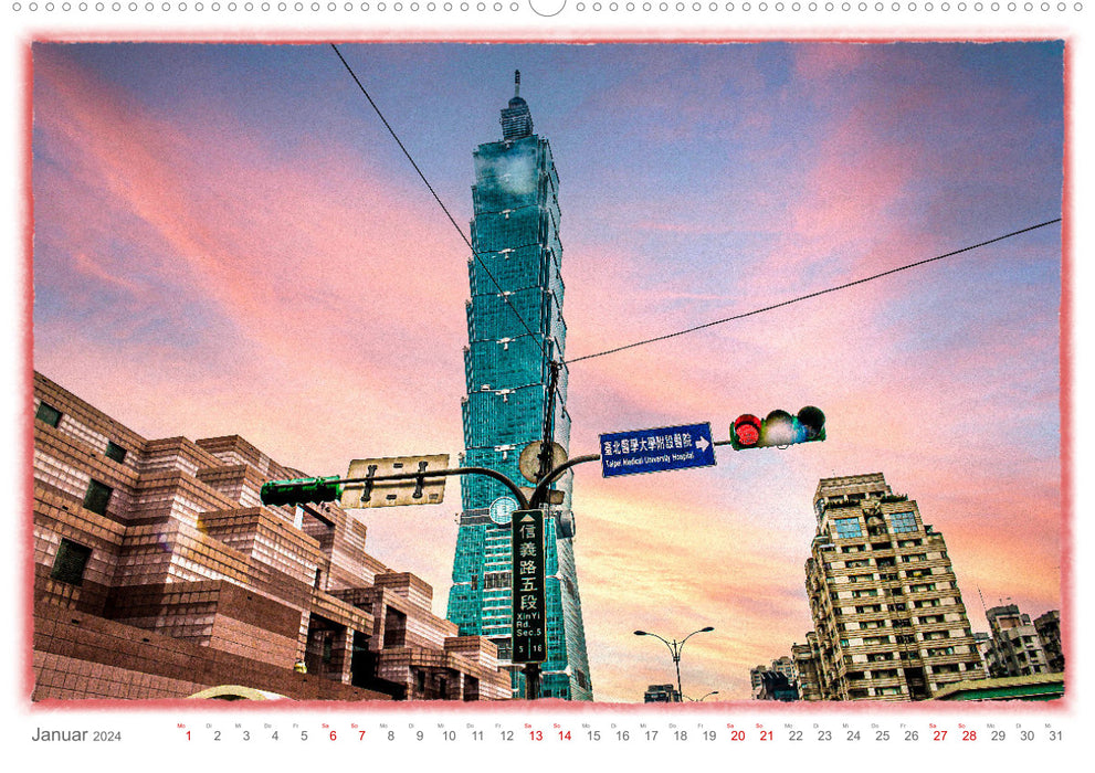 Taipei, capitale de Taïwan (calendrier mural CALVENDO 2024) 