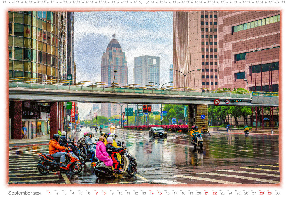 Taipeh, Hauptstadt von Taiwan (CALVENDO Premium Wandkalender 2024)