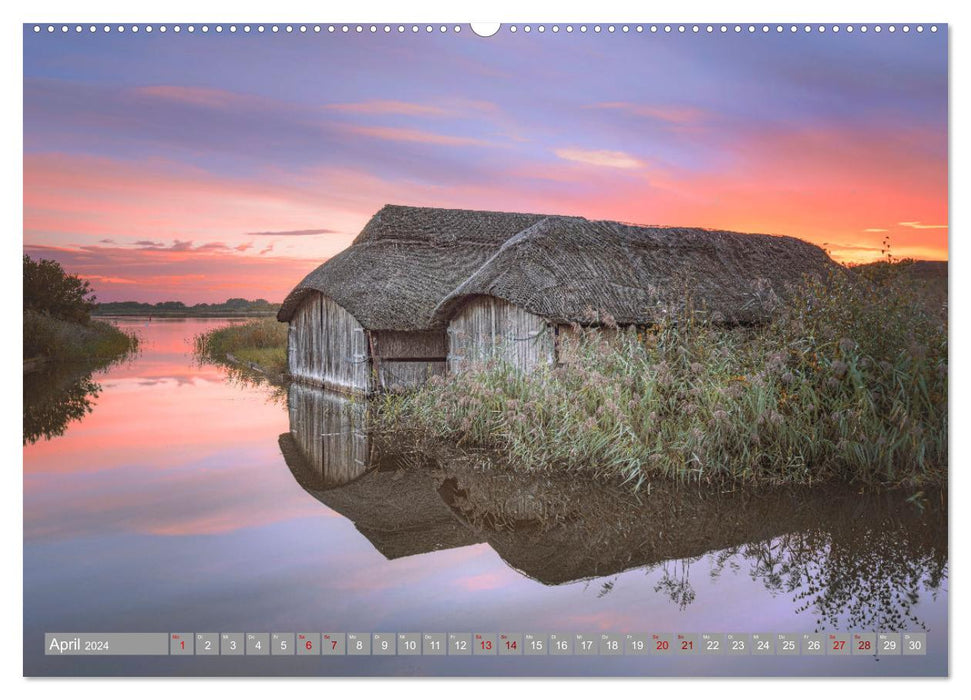 Norfolk - Ostengland: Von der Nordseeküste durch das Marschland (CALVENDO Wandkalender 2024)