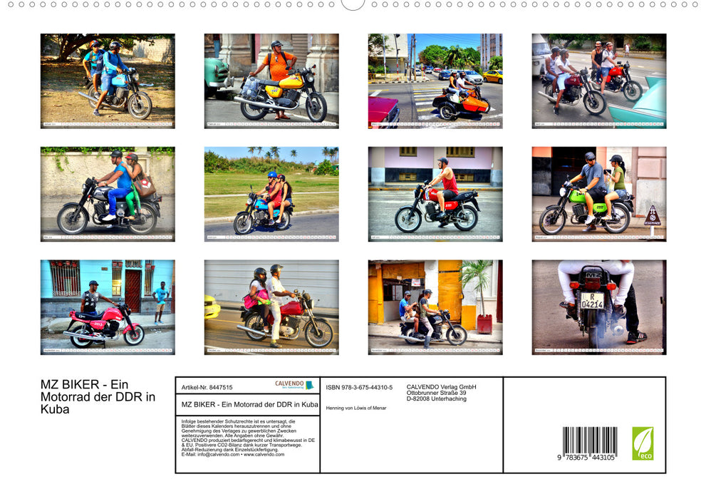 MZ BIKER - Ein Motorrad der DDR in Kuba (CALVENDO Premium Wandkalender 2024)