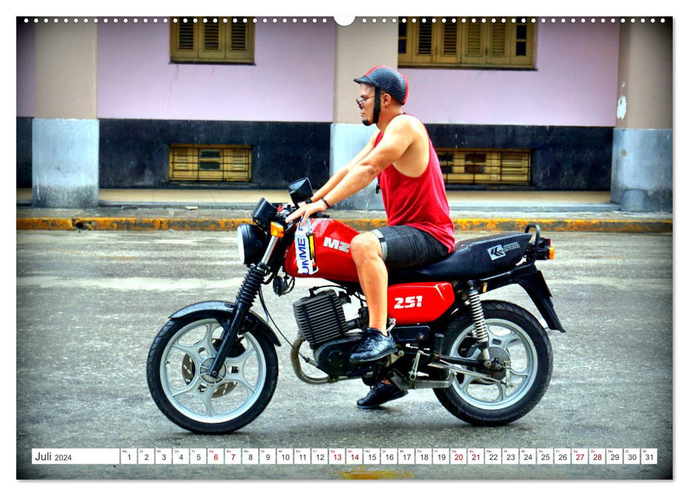 MZ BIKER - Ein Motorrad der DDR in Kuba (CALVENDO Premium Wandkalender 2024)
