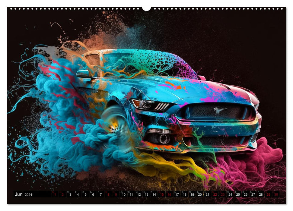 Supercars im Farbenrausch (CALVENDO Wandkalender 2024)