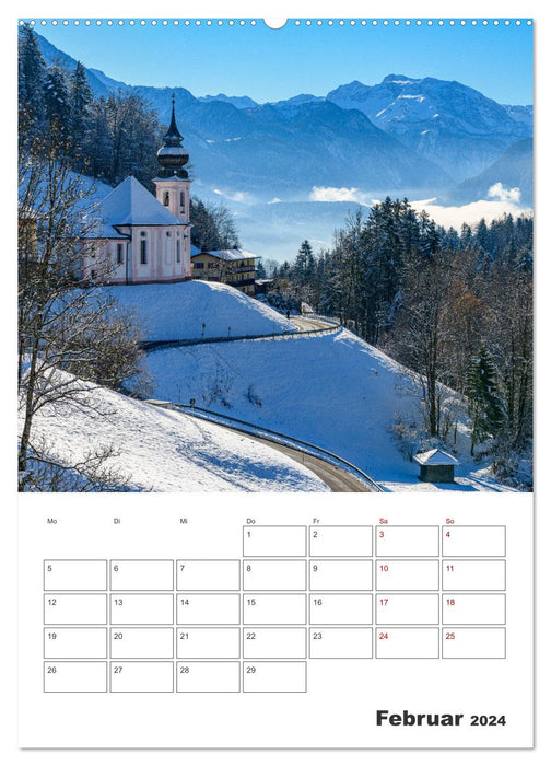 Quatre saisons au pays de Berchtesgaden (calendrier mural CALVENDO 2024) 