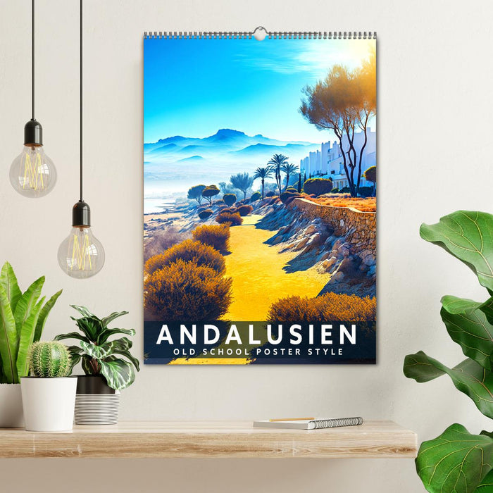 Andalusien - Old School Poster Style (CALVENDO Wandkalender 2024)