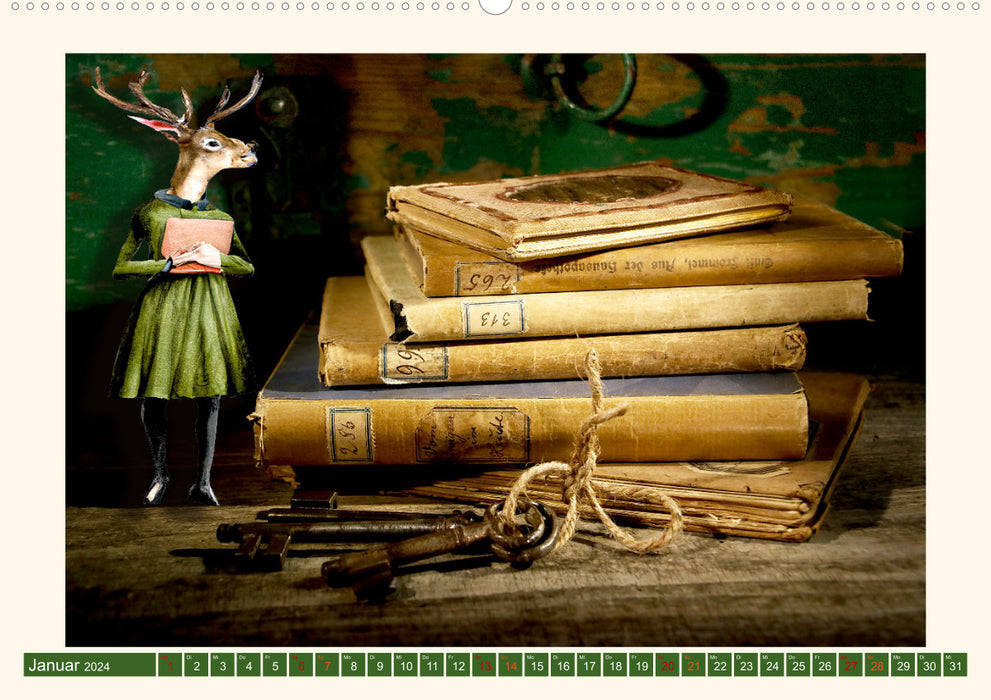 Tierische Büchernarren (CALVENDO Wandkalender 2024)