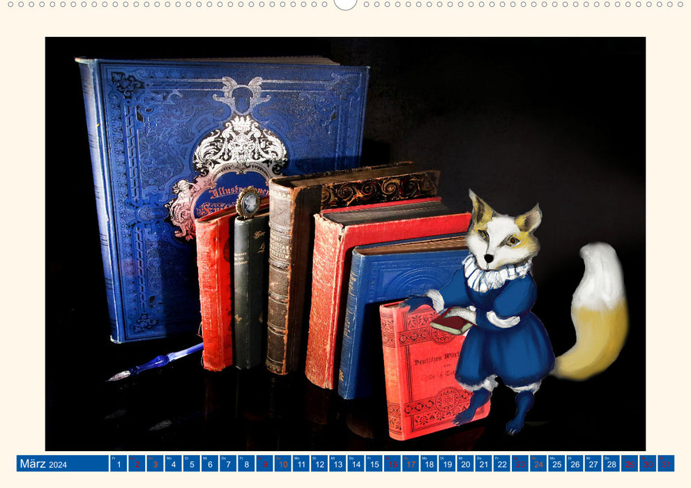 Tierische Büchernarren (CALVENDO Wandkalender 2024)
