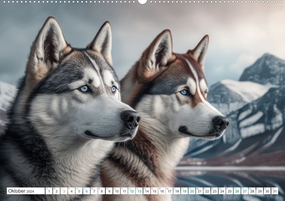 Husky Faszination (CALVENDO Premium Wandkalender 2024)