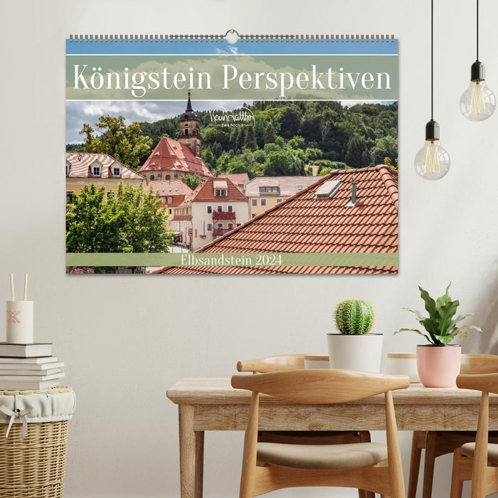Königstein Perspectives - Elbe Sandstone (CALVENDO Wall Calendar 2024) 