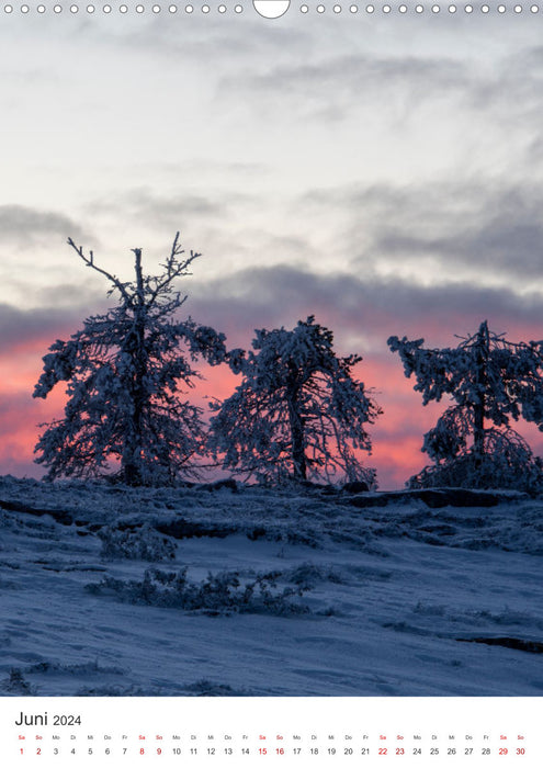 L'hiver en Laponie - Beauté enchanteresse (Calendrier mural CALVENDO 2024) 