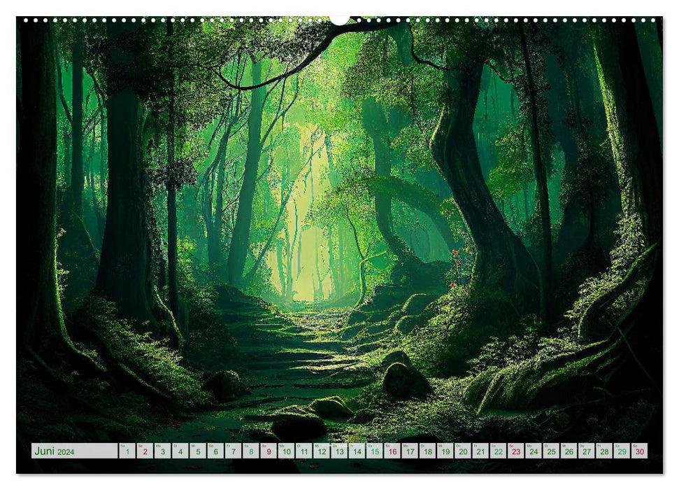 Waldgeflüster - ein kunstvoller Spaziergang durch unsere Wälder (CALVENDO Wandkalender 2024)