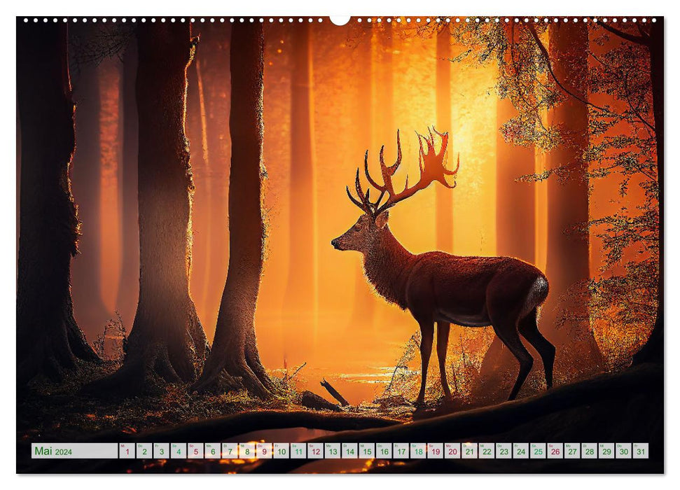 Waldgeflüster - ein kunstvoller Spaziergang durch unsere Wälder (CALVENDO Premium Wandkalender 2024)