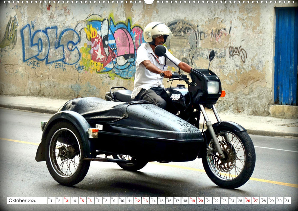 JAWA BIKER - Ein Motorrad der CSSR in Kuba (CALVENDO Wandkalender 2024)