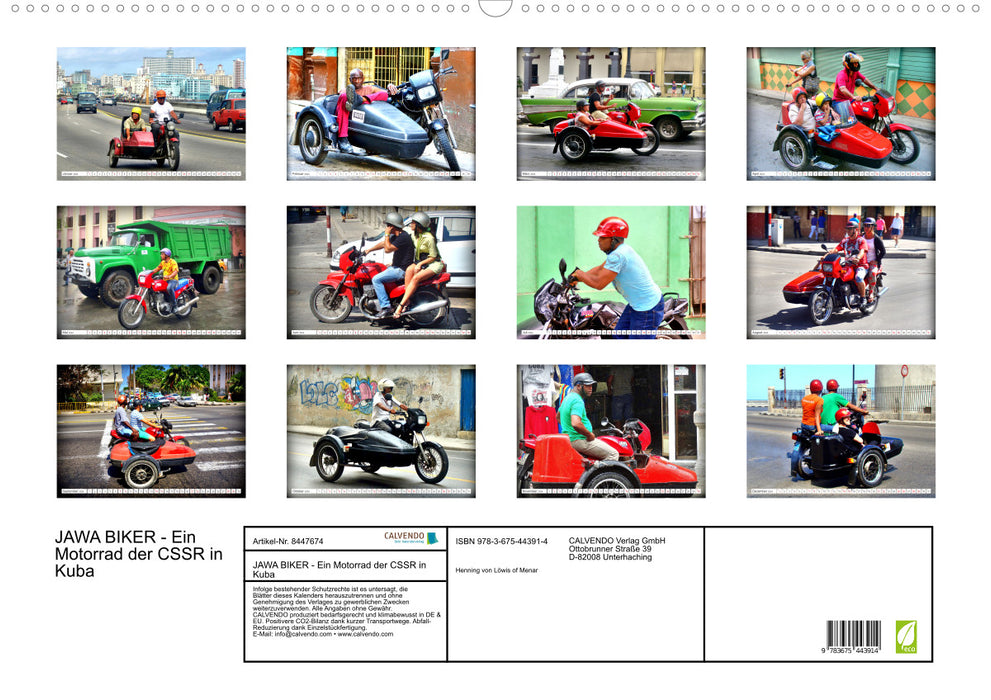 JAWA BIKER - Ein Motorrad der CSSR in Kuba (CALVENDO Wandkalender 2024)