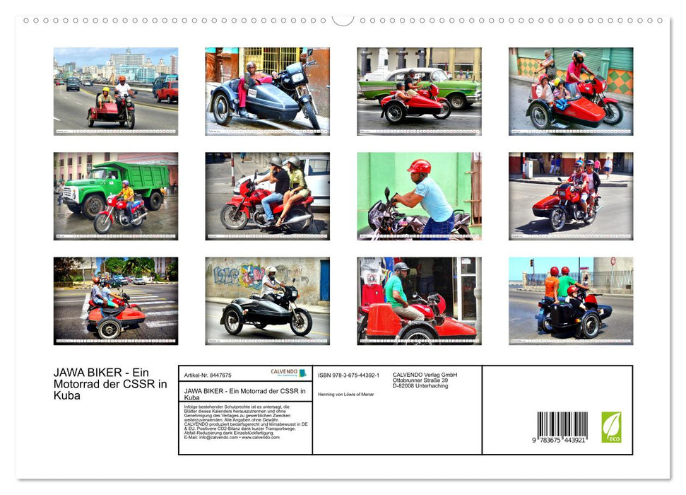 JAWA BIKER - A CSSR motorcycle in Cuba (CALVENDO Premium Wall Calendar 2024) 