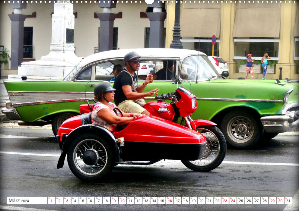 JAWA BIKER - Une moto CSSR à Cuba (Calendrier mural CALVENDO Premium 2024) 
