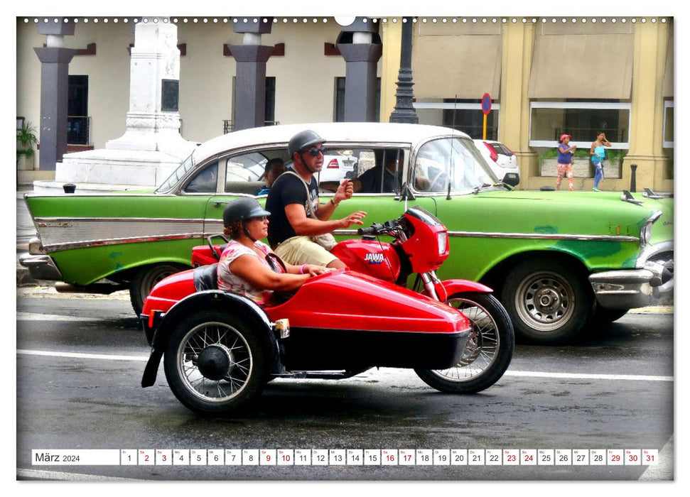 JAWA BIKER - Ein Motorrad der CSSR in Kuba (CALVENDO Premium Wandkalender 2024)