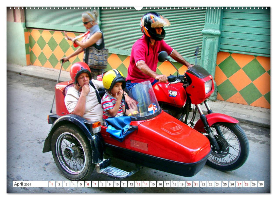 JAWA BIKER - A CSSR motorcycle in Cuba (CALVENDO Premium Wall Calendar 2024) 