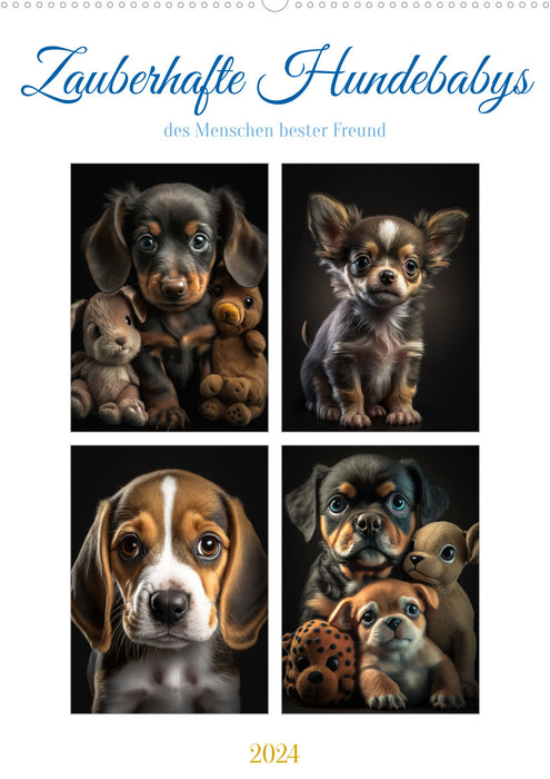 Zauberhafte Hundebabys (CALVENDO Wandkalender 2024)