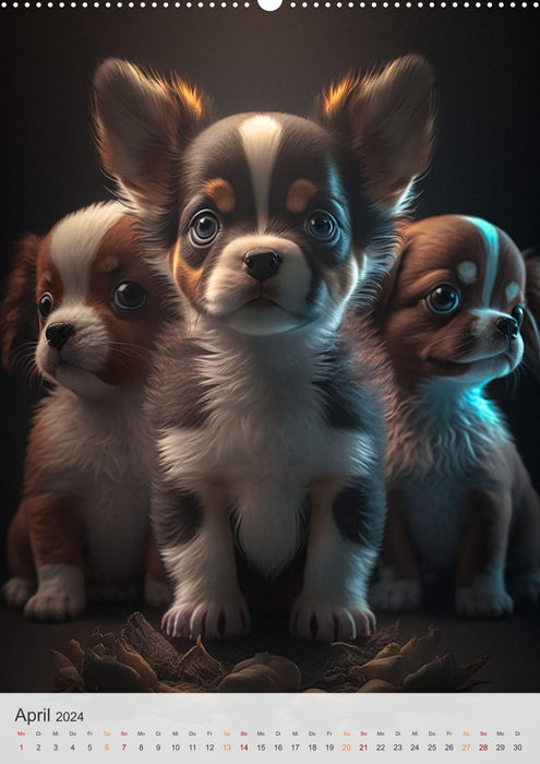 Zauberhafte Hundebabys (CALVENDO Wandkalender 2024)