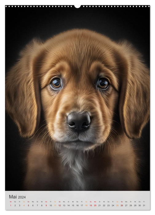 Zauberhafte Hundebabys (CALVENDO Premium Wandkalender 2024)