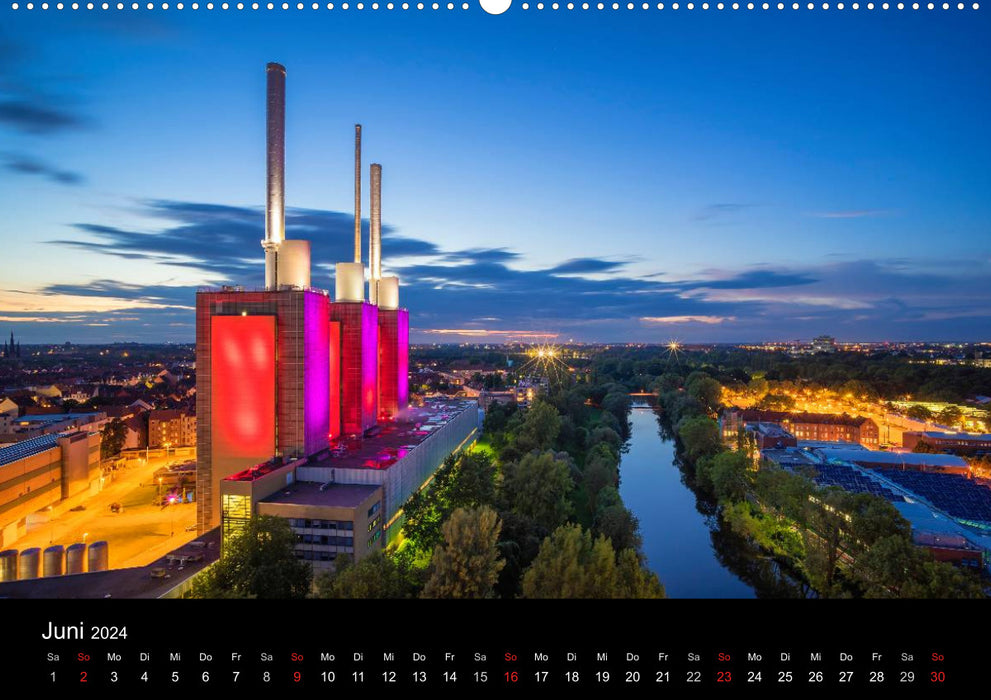 Hannover im Abendlicht 2024 (CALVENDO Wandkalender 2024)