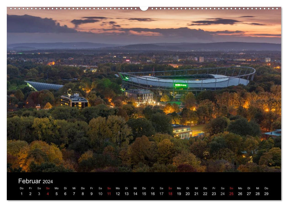 Hannover im Abendlicht 2024 (CALVENDO Premium Wandkalender 2024)