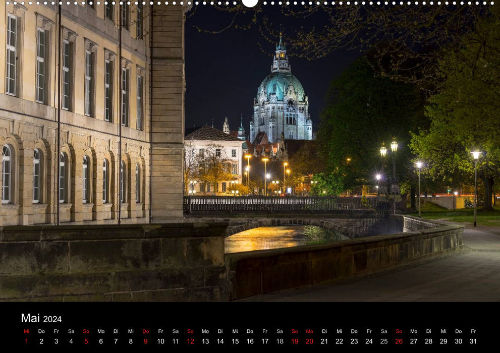 Hannover im Abendlicht 2024 (CALVENDO Premium Wandkalender 2024)