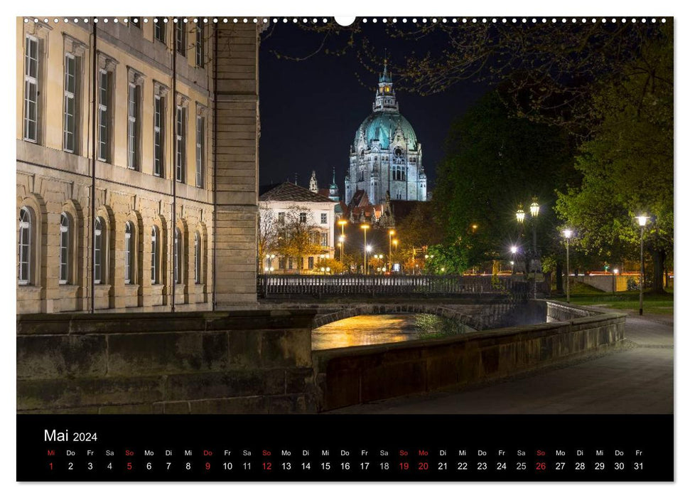 Hannover im Abendlicht 2024 (CALVENDO Premium Wandkalender 2024)