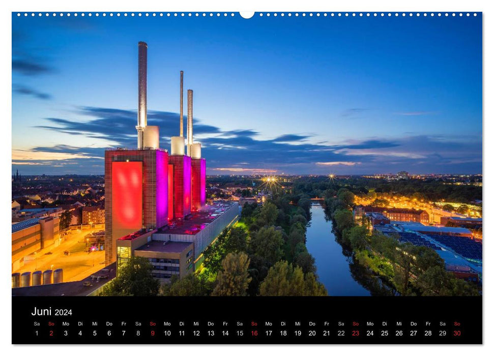 Hannover im Abendlicht 2024 (CALVENDO Premium Wandkalender 2024)