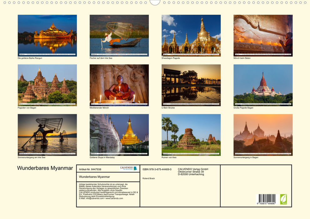 Wunderbares Myanmar (CALVENDO Wandkalender 2024)