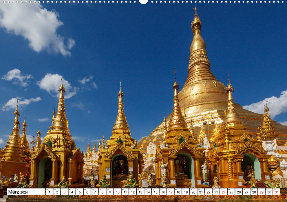 Merveilleux Myanmar (calendrier mural CALVENDO 2024) 