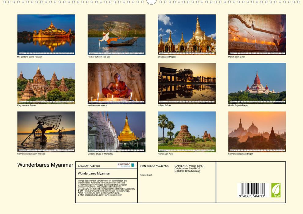 Merveilleux Myanmar (Calvendo Premium Calendrier mural 2024) 