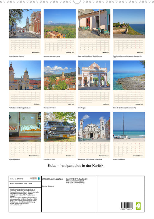 Cuba - île paradisiaque des Caraïbes (calendrier mural CALVENDO 2024) 