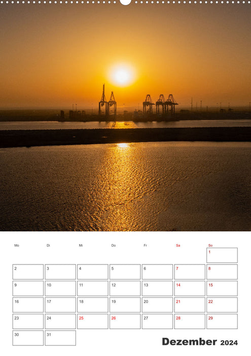 Canal de Suez – Agenda de vacances (Calvendo Premium Wall Calendar 2024) 