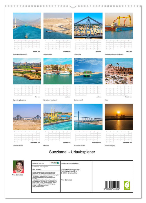 Suez Canal - Holiday Planner (CALVENDO Premium Wall Calendar 2024) 