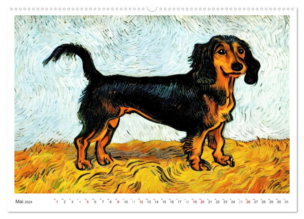 Hundekunst (CALVENDO Wandkalender 2024)