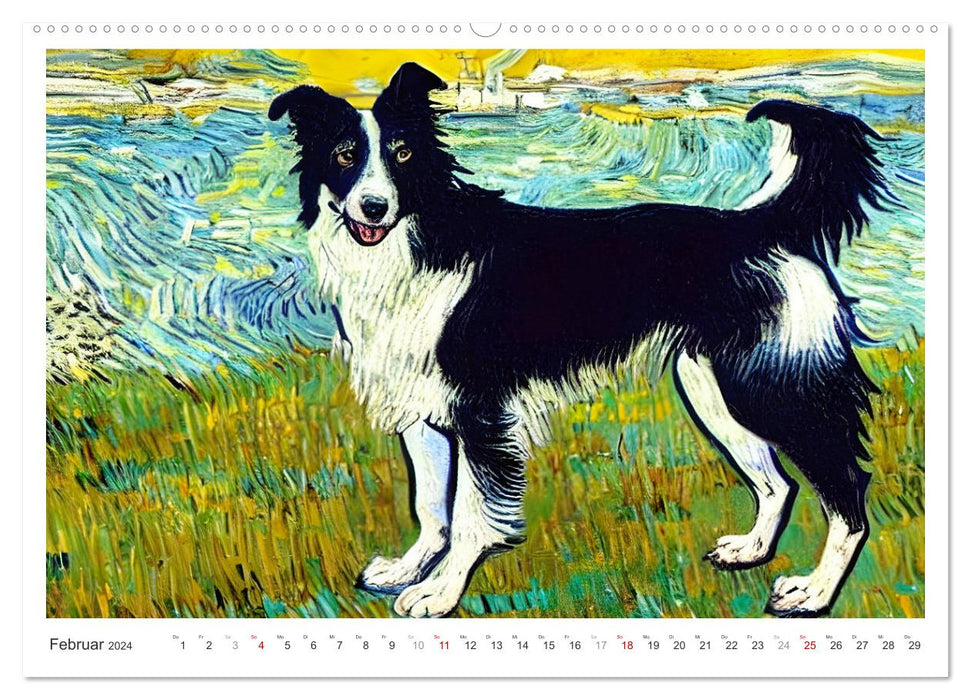Hundekunst (CALVENDO Premium Wandkalender 2024)