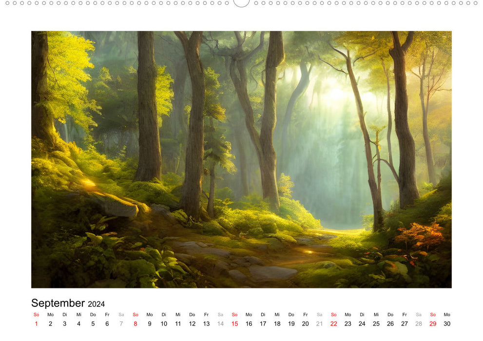 Waldgemälde (CALVENDO Wandkalender 2024)