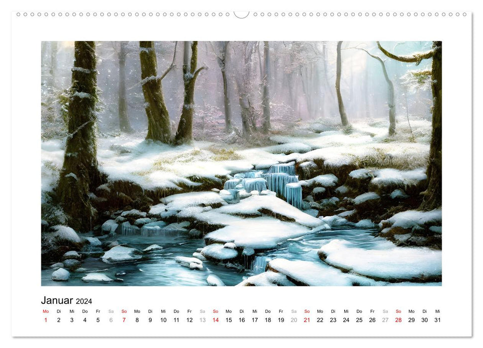 Waldgemälde (CALVENDO Premium Wandkalender 2024)