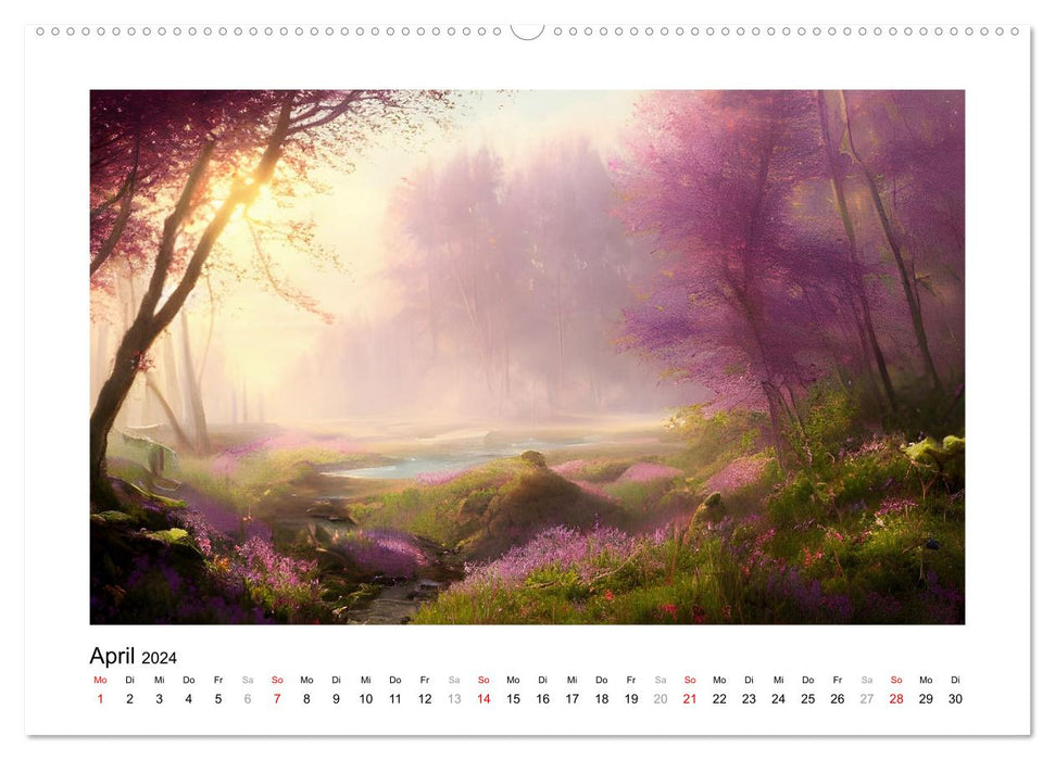 Peintures forestières (Calendrier mural CALVENDO Premium 2024) 