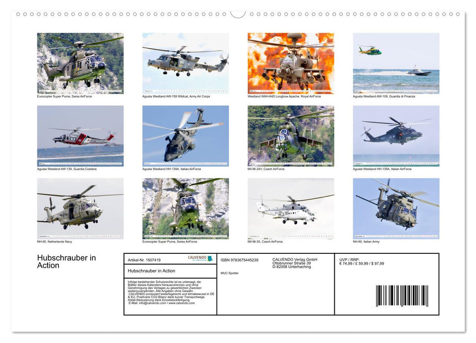 Hubschrauber in Action (CALVENDO Premium Wandkalender 2024)